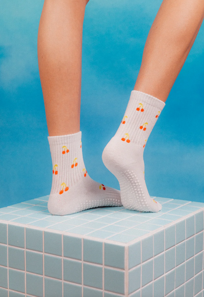 Crew Non Slip Grip Socks - Cherry