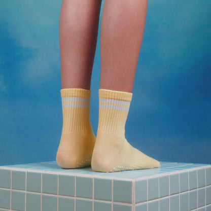 Crew Non Slip Grip Socks - Yellow Stripe